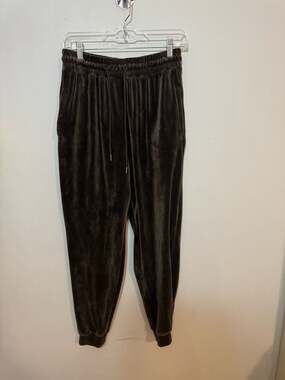 LA GROW Brown Velour Drawstring Jogger Pants Size L